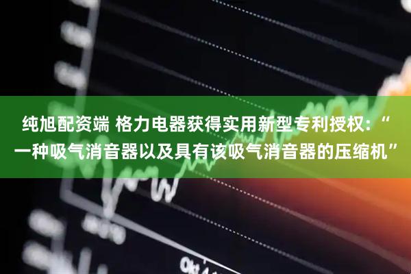 纯旭配资端 格力电器获得实用新型专利授权: “一种吸气消音器以及具有该吸气消音器的压缩机”